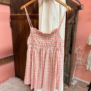 NEW! DAVI & DANI Pink Plaid Tank Top